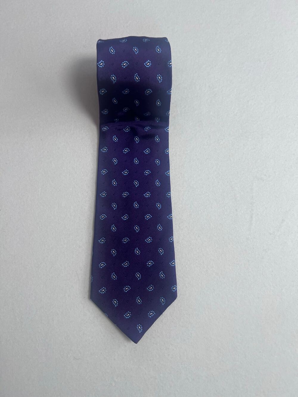 Brooks Brothers Makers Pure Silk Tie Purple Paisley Woven England Made USA